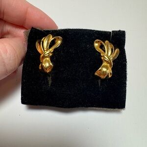 Bow Gold Plated Earrings Jewelry | Coquette Style Antique Jewelry